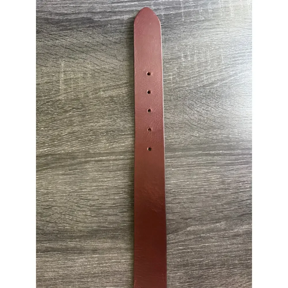 LL Bean Mens Brown Leather Stretch Belt Brass Buckle 509490 Made In UK Size 44